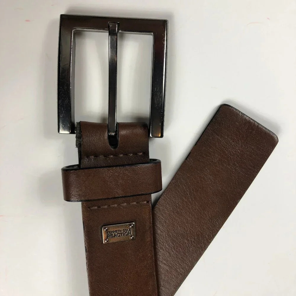 Kenneth Cole Reaction BIE Brown Genuine Leather Belt Cowboy Southwestern